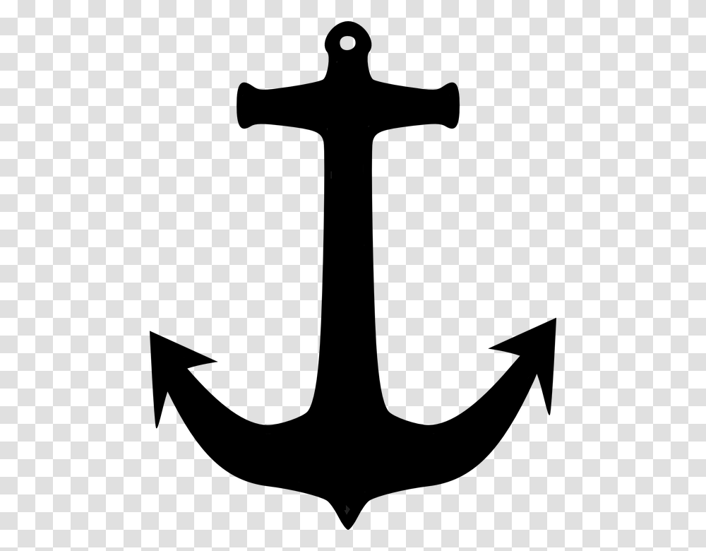 Black And White Anchor Free Vector Graphic Anchor Port, Nature, Outdoors, Outer Space, Astronomy Transparent Png