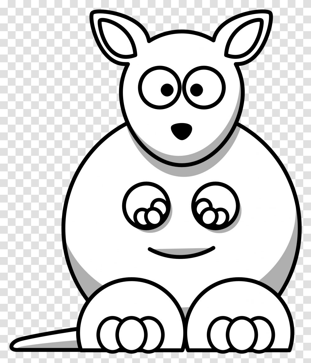 Black And White Animal Clipart Free Download Clip Art Kangaroo Cartoon For Coloring, Stencil, Snowman, Winter, Outdoors Transparent Png