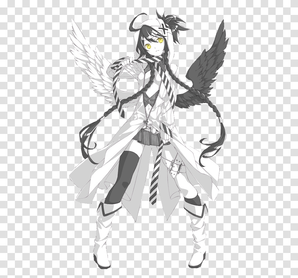 Black And White Anime Supernatural Creature, Manga, Comics, Book, Art Transparent Png