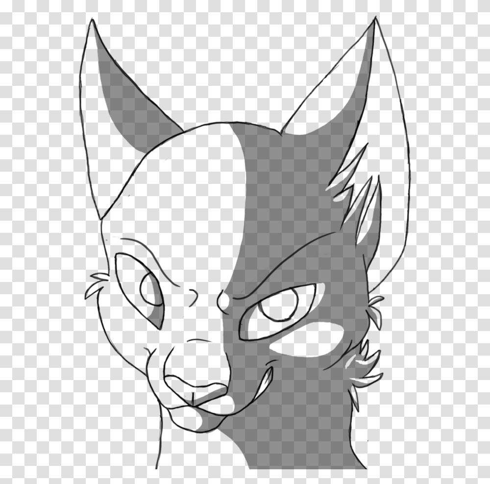 Black And White Anime Warrior Cat Drawings Easy, Sunglasses, Accessories, Face, Person Transparent Png