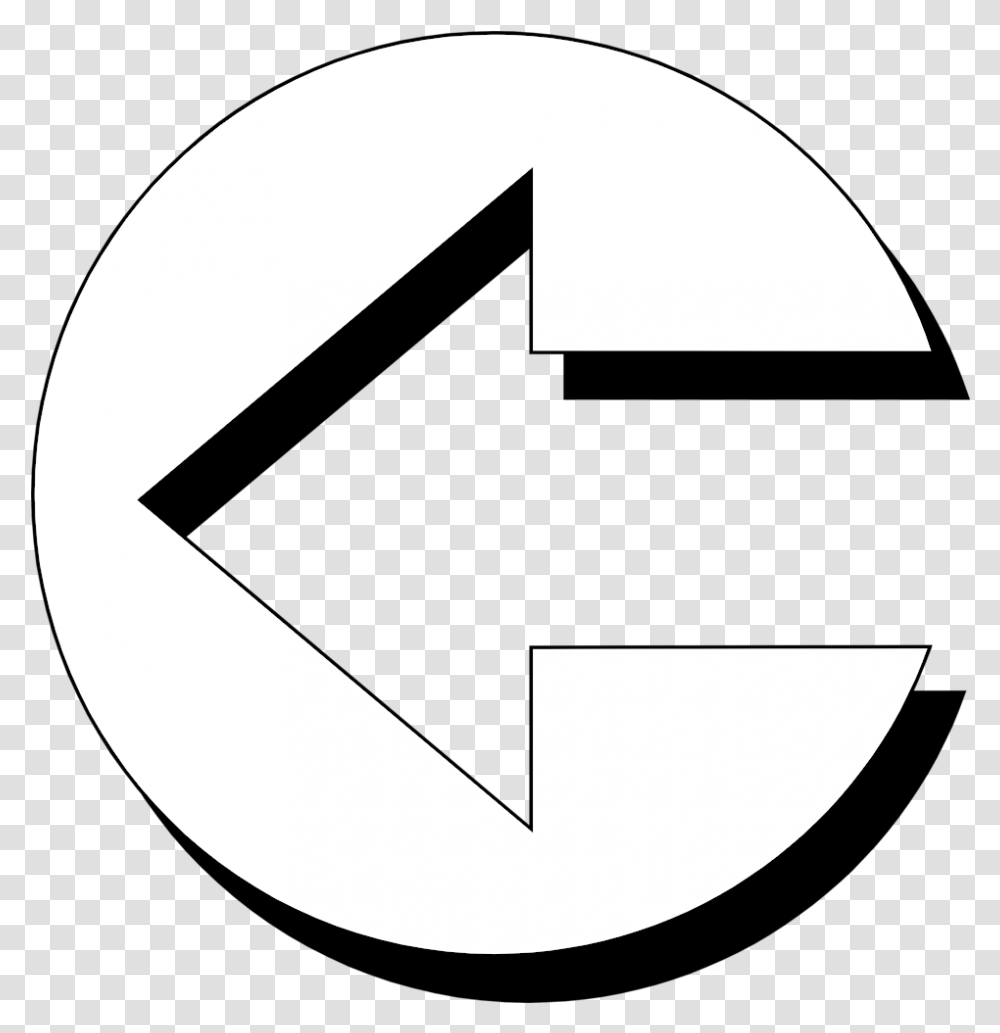 Black And White Arrow Symbol Clip Art Circle Abstract Circle, Sign, Lamp, Road Sign Transparent Png