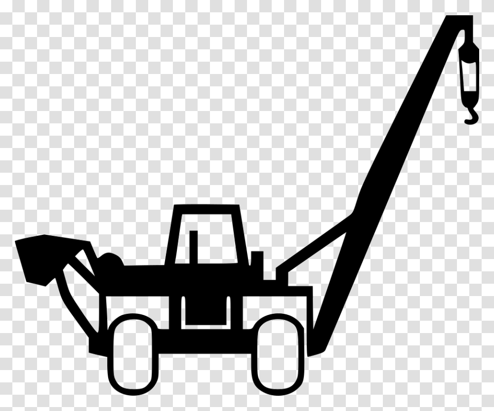 Black And White Backhoe Clipart Pipe Layer Clipart, Vehicle, Transportation, Lawn Mower, Tool Transparent Png