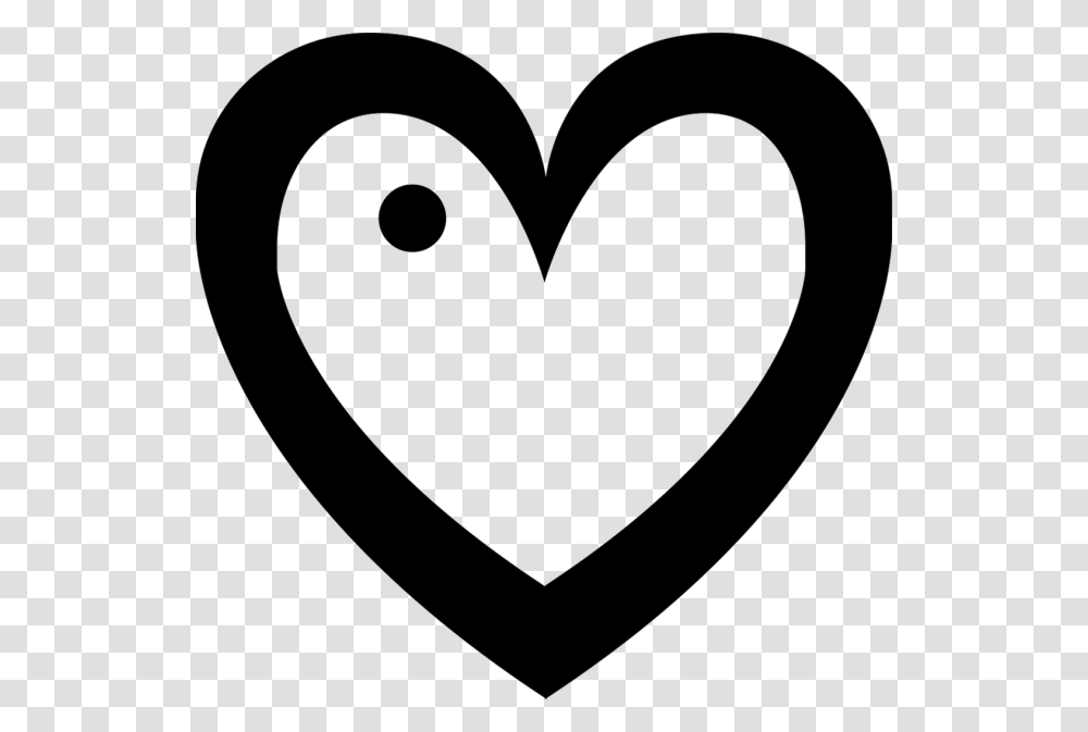 Black And White Bold Heart Transparent Png
