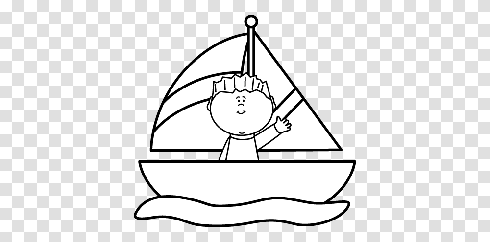 Black And White Boy In A Sailboat Free Digital Stampsclip Art, Stencil, Volleyball, Sport Transparent Png
