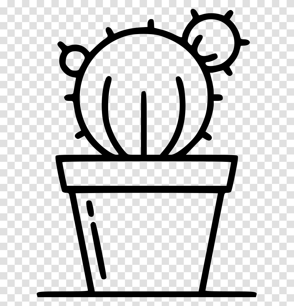 Black And White Cactus Icon, Stencil, Paper, Trophy Transparent Png