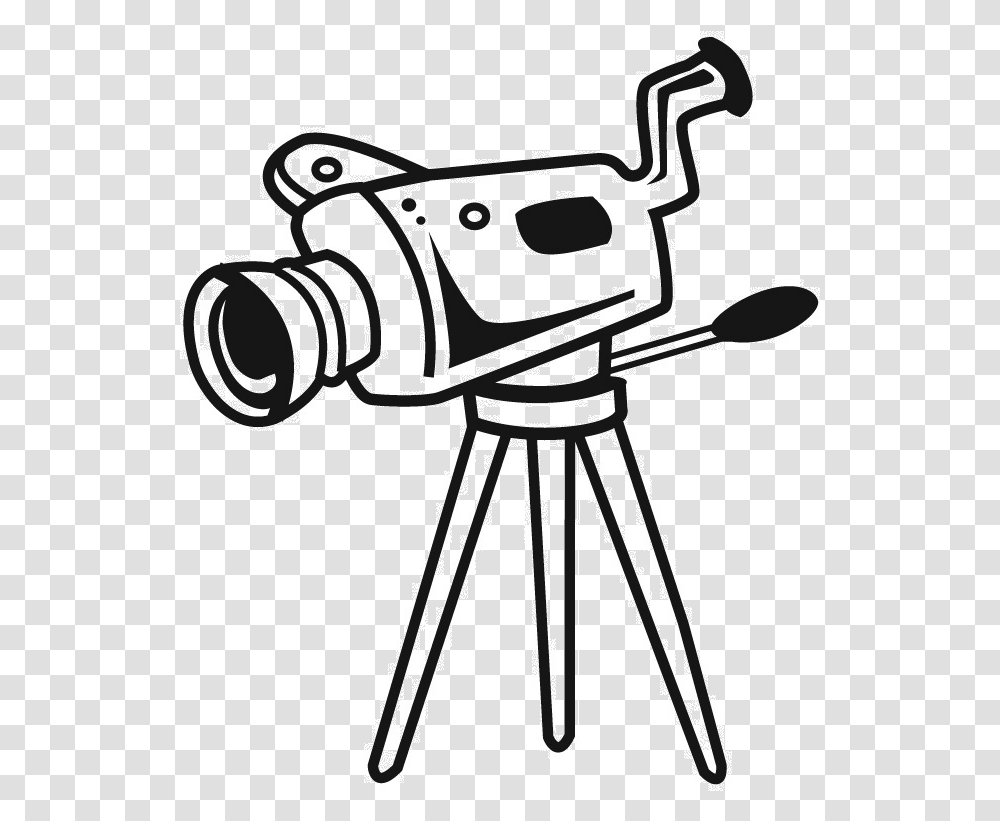 Black And White Camera Drawing Clip Art Library Video Camera Drawing, Tripod, Musical Instrument, Gun, Weapon Transparent Png
