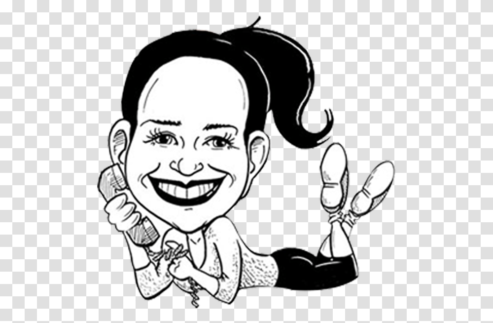 Black And White Caricature Cartoon Caricature Art, Person, Drawing, Doodle, Sketch Transparent Png