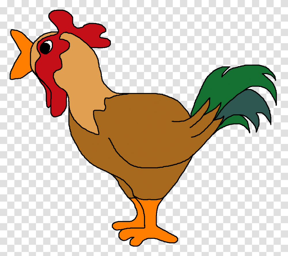 Black And White Cartoon Rooster Clip Art, Bird, Animal, Poultry, Fowl Transparent Png