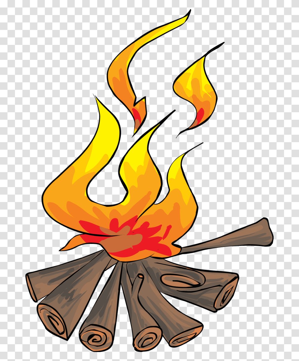 Black And White Cartoon Smores, Fire, Flame, Bonfire, Light Transparent Png