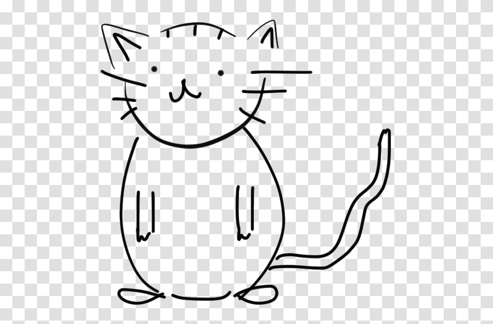 Black And White Cat Sketch, Animal, Mammal, Rodent, Snowman Transparent Png