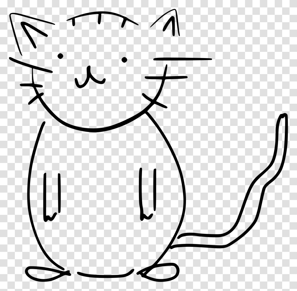Black And White Cat Sketch, Gray, World Of Warcraft Transparent Png