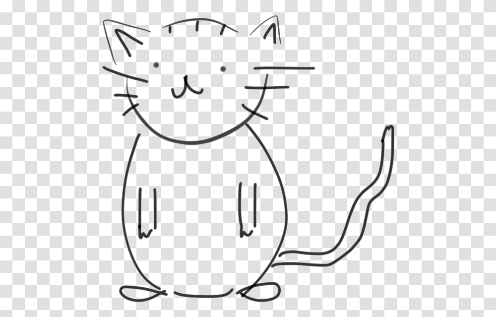 Black And White Cat Sketch White And Black Cat Sketch, Bow, Animal, Mammal, Pet Transparent Png
