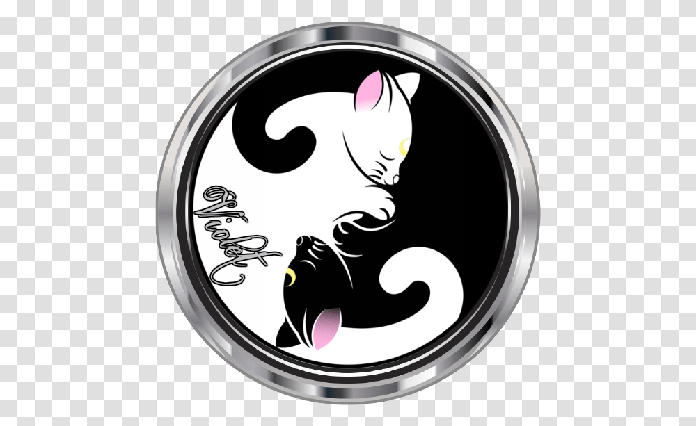 Black And White Cat Yin Yang, Label, Pet Transparent Png