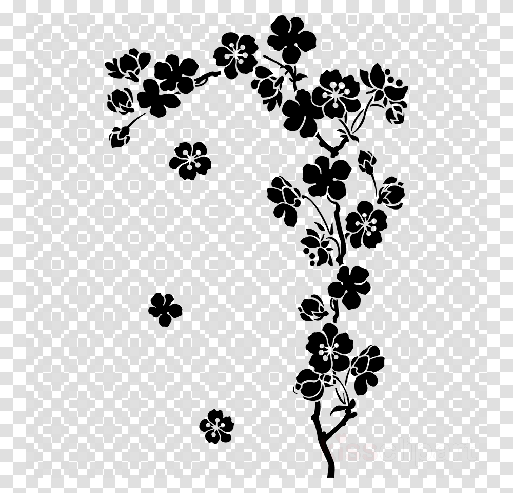 Black And White Cherry Blossom Tree, Texture, Pattern, Polka Dot, Label Transparent Png
