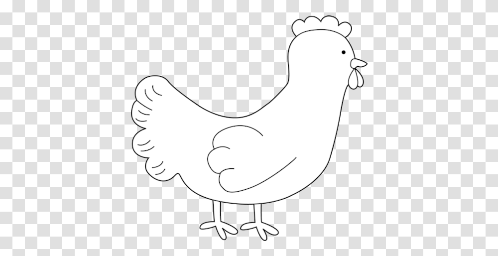 Black And White Chicken Clipart Chicken Clipart Black White, Bird, Animal, Fowl, Poultry Transparent Png