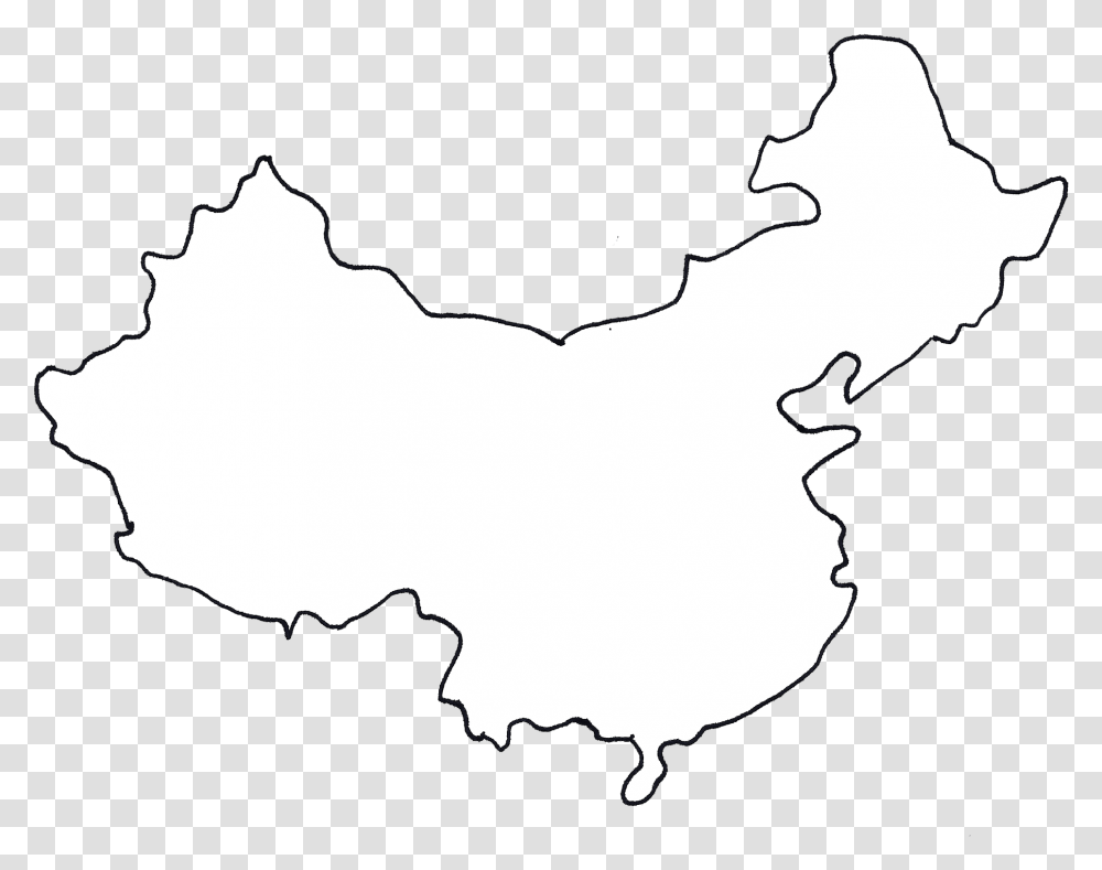 Black And White China Map China Map Black And White, Silhouette, Stencil, Person, Human Transparent Png