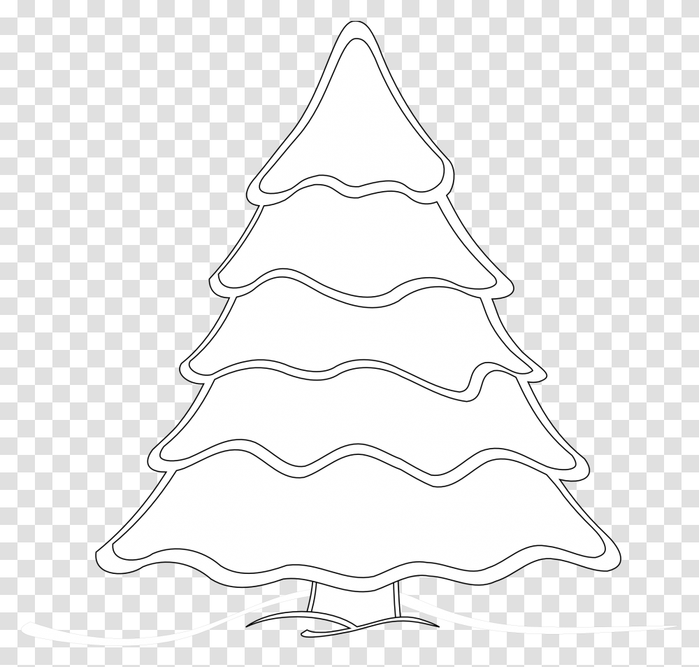 Black And White Christmas Tree Clipart White Christmas Tree Clipart, Plant, Wedding Cake, Dessert, Food Transparent Png