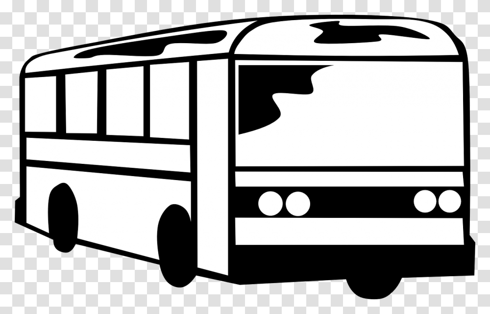 Black And White Clip Art Bus, Van, Vehicle, Transportation, Caravan Transparent Png