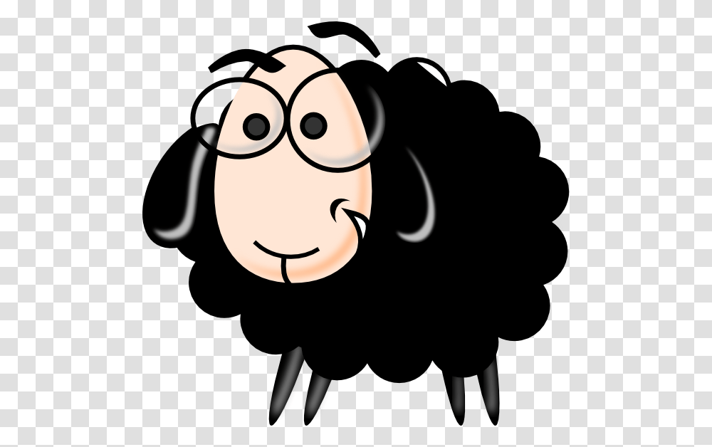 Black And White Clip Art Sheep Cute Sheep Cartoon Black And White, Animal, Mammal, Bison, Wildlife Transparent Png