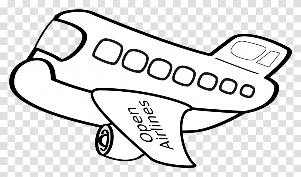 Black And White Clipart Aereo Free Stock Aereo Passeggeri Airplane Clip Art Black And White, Stencil, Gun, Weapon Transparent Png