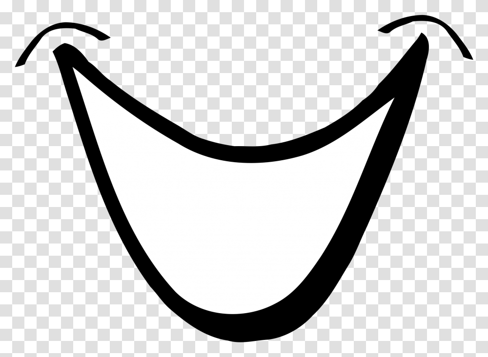 Black And White Clipart Human Mouth Smiley Laughing Mouth, Label, Sticker, Shark Transparent Png