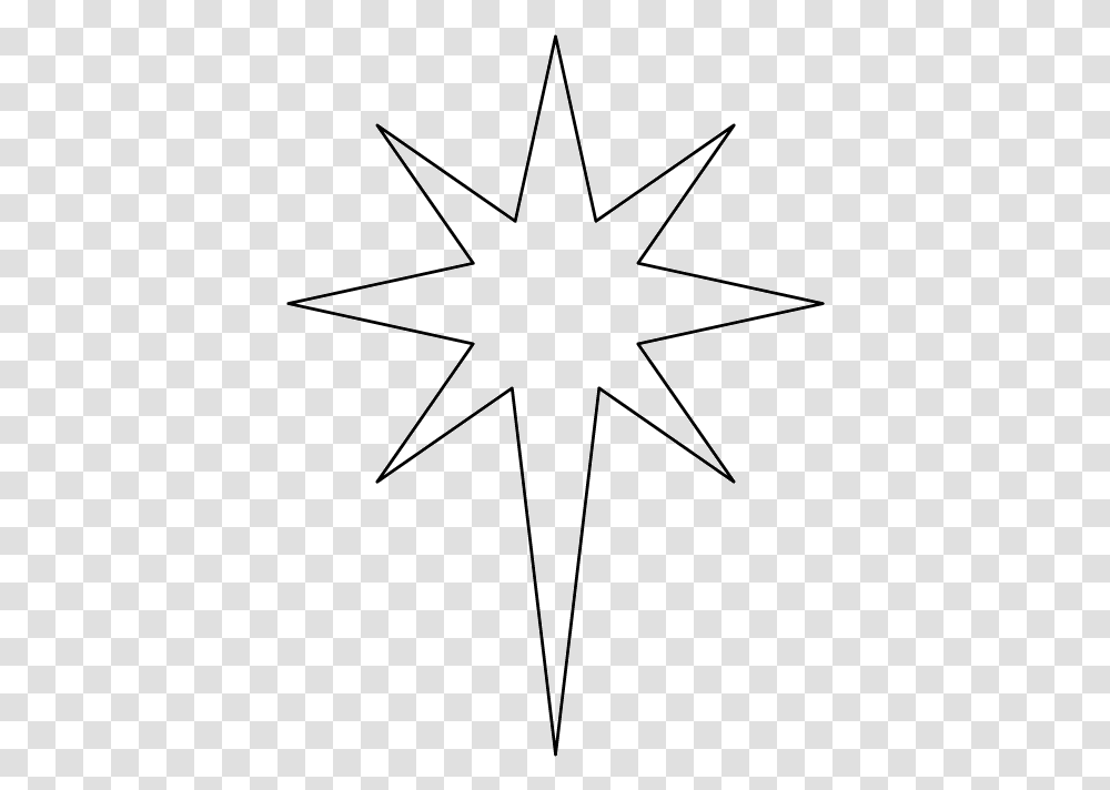 Black And White Clipart Of Nativity Star Picture Stock Line Art, Star Symbol, Bow Transparent Png