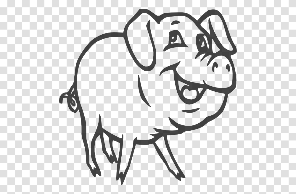 Black And White Clipart Of Pig, Mammal, Animal, Hog, Boar Transparent Png