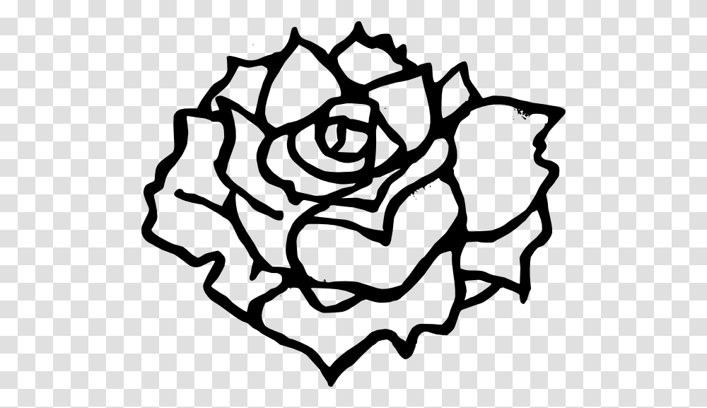 Black And White Clipart Rose, Stencil, Painting, Food Transparent Png