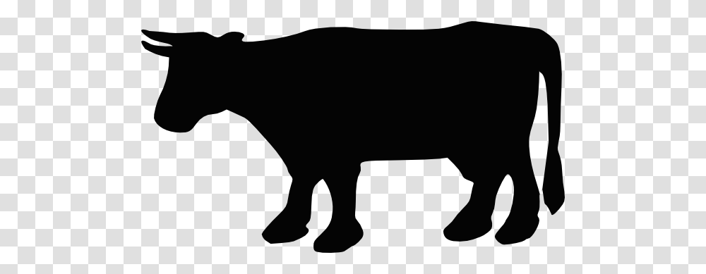 Black And White Cow Image Cow Silhouette Clip Art, Mammal, Animal, Wildlife, Bull Transparent Png