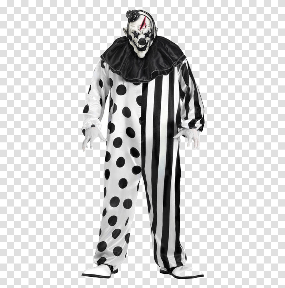 Black And White Creepy Clown Backgrounds Killer Scary Halloween Costumes Clowns, Texture, Polka Dot, Clothing, Apparel Transparent Png