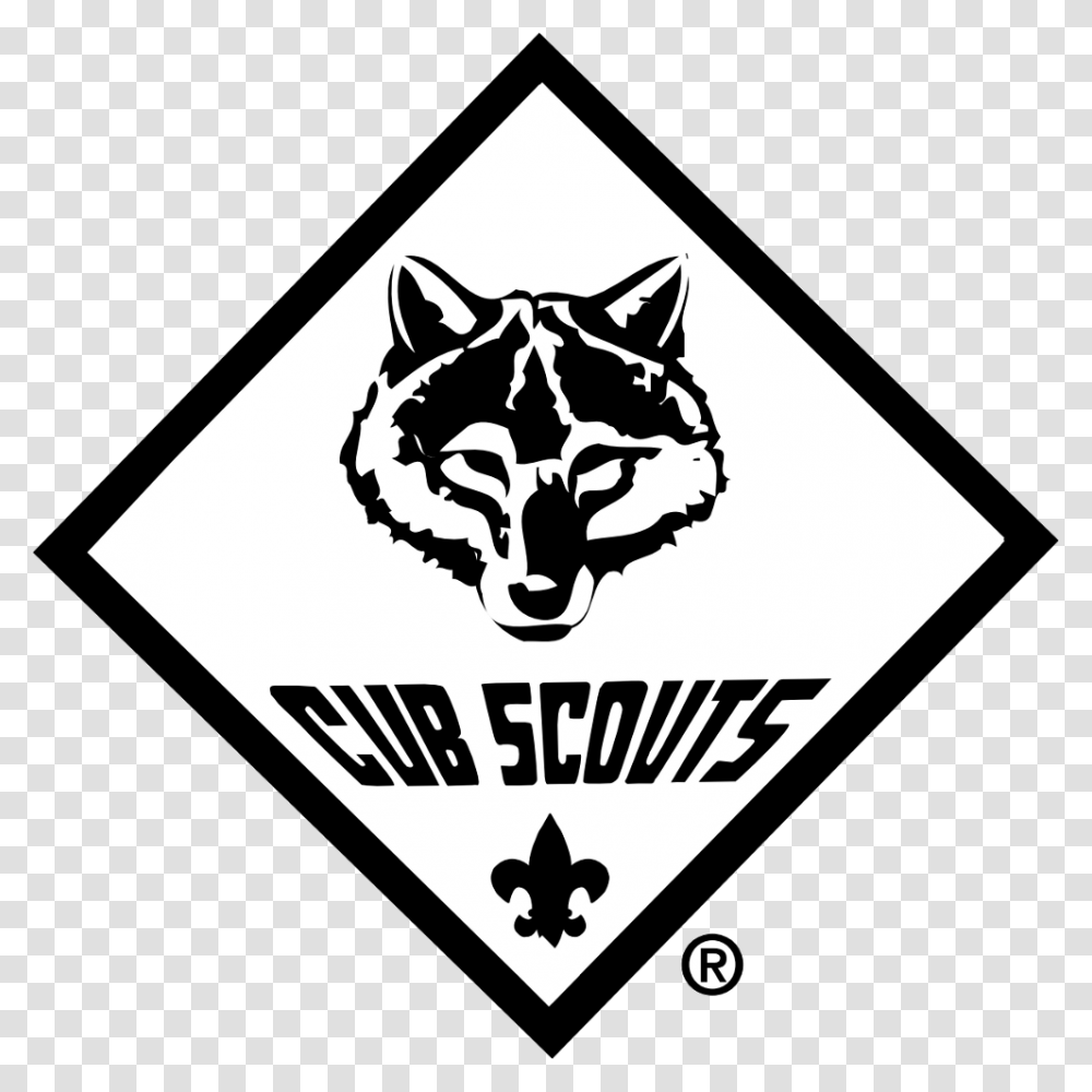 Black And White Cub Scout Logo, Sign, Road Sign Transparent Png