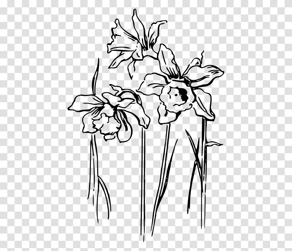 Black And White Daffodil Clipart, Gray, World Of Warcraft Transparent Png
