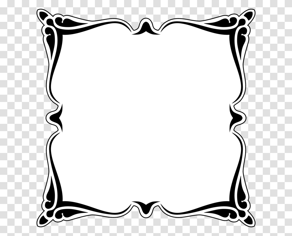 Black And White Decorative Arts Picture Frames Ornament Free, Pillow, Cushion, Scroll, Stencil Transparent Png