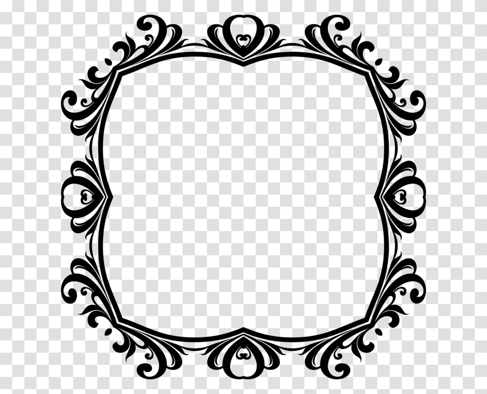 Black And White Decorative Borders Picture Frames Ornament Free, Gray, World Of Warcraft Transparent Png
