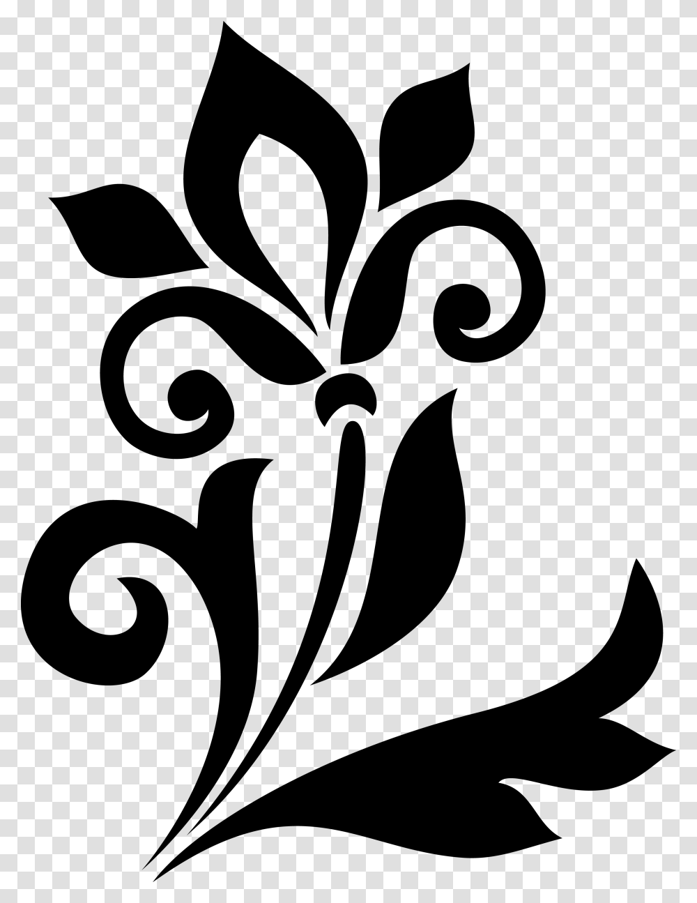 Black And White Design, Stencil, Floral Design, Pattern Transparent Png