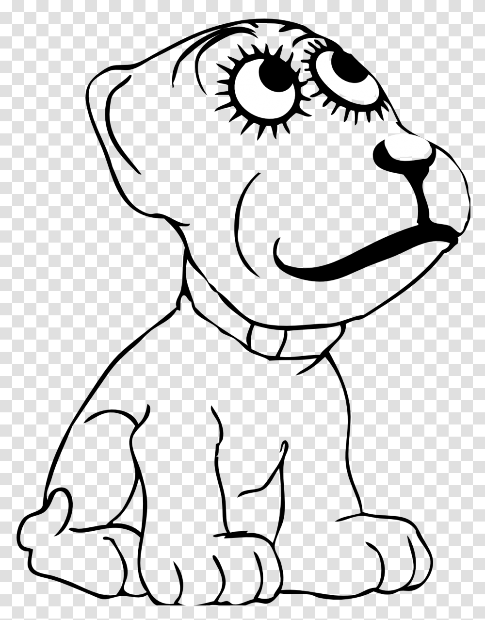 Black And White Dog Cartoon Gallery Images, Drawing, Stencil, Face, Photography Transparent Png
