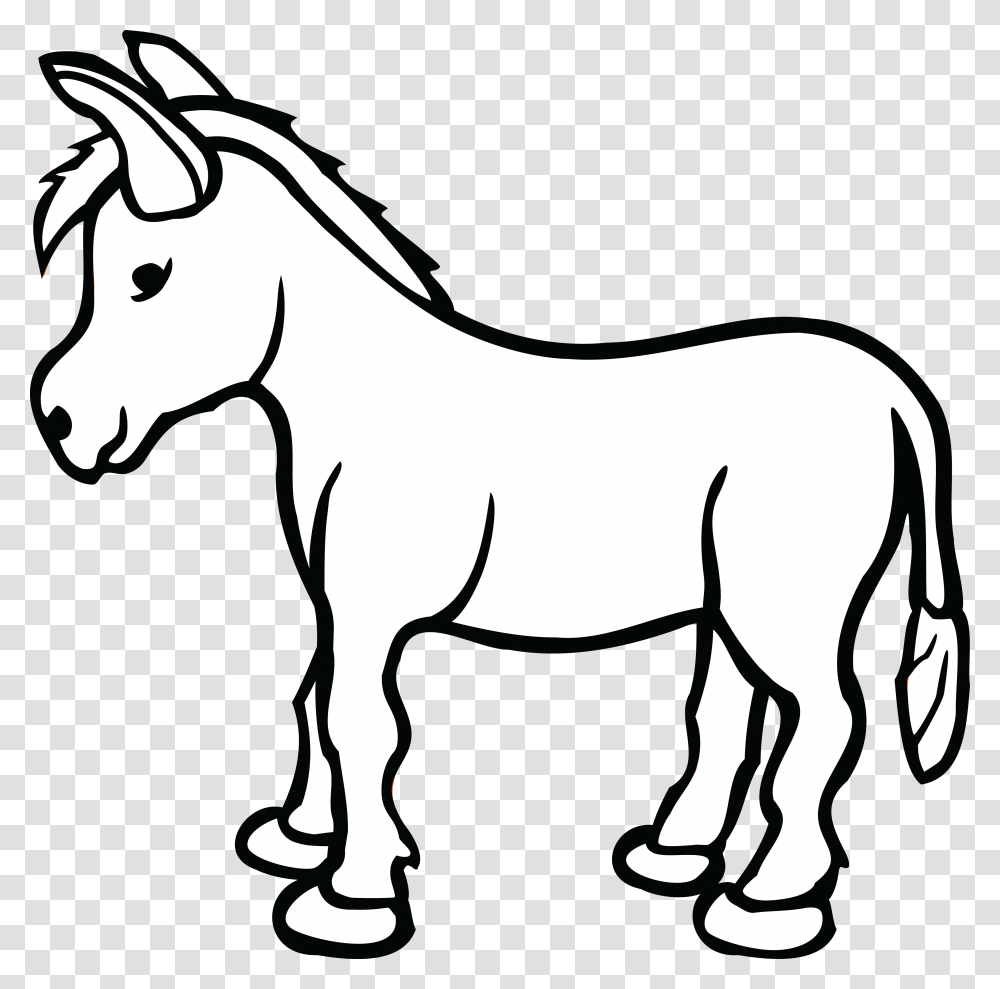 Black And White Donkey Clip Art, Mammal, Animal, Horse, Stencil Transparent Png