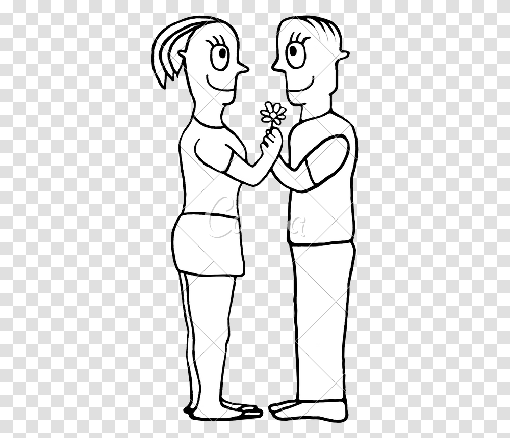 Black And White Drawing Couple In Love Concept Personas Mirandose A Los Ojos Dibujo, Hug, Make Out, Female Transparent Png