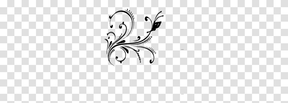 Black And White Floral Design With Butterfly Clip Arts For Web, Gray, World Of Warcraft Transparent Png