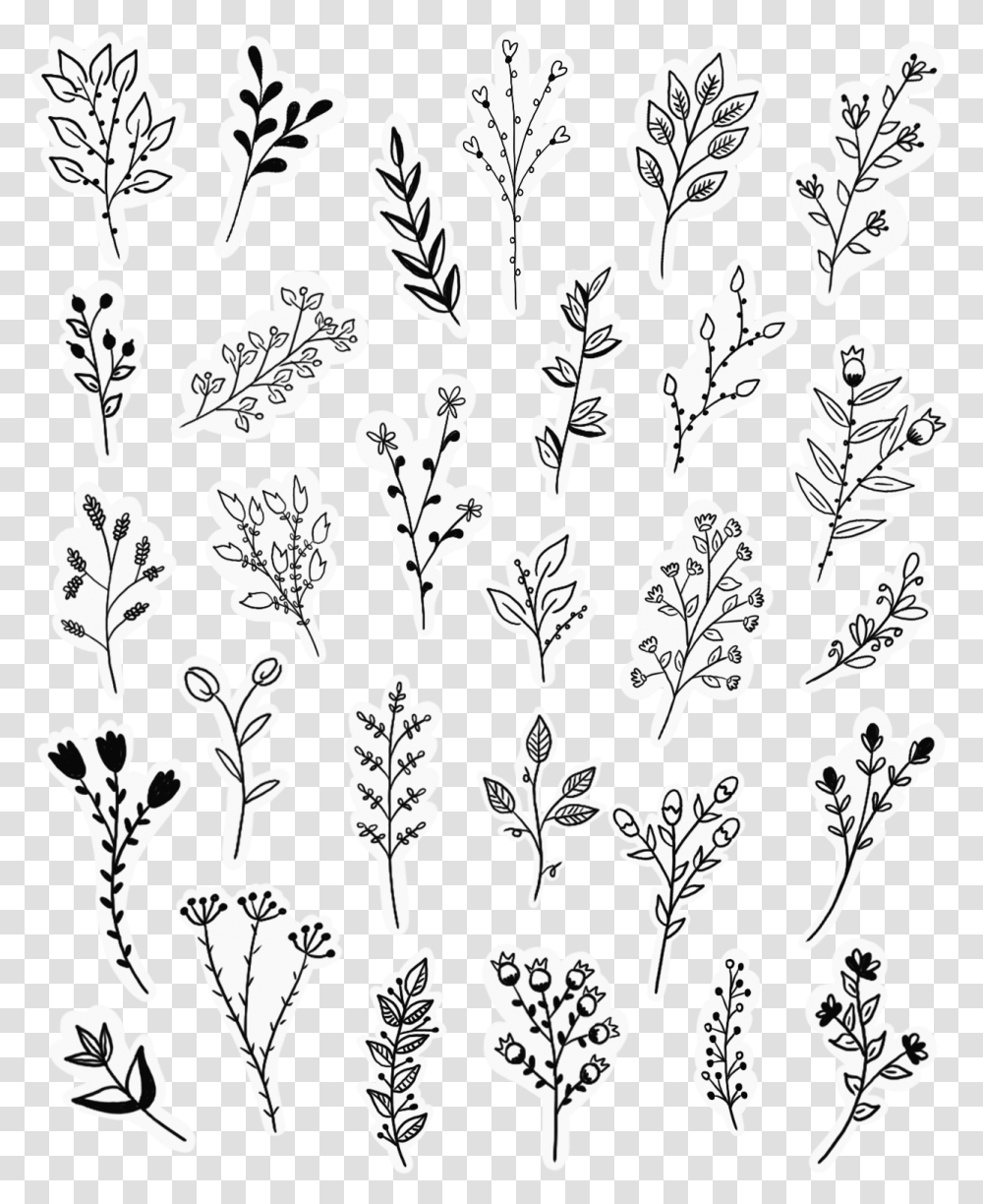 Black And White Flower Doodles, Rug, Pattern, Floral Design Transparent Png