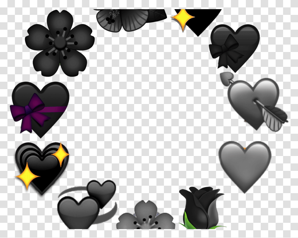 Black And White Flower Emoji Instagram Black Heart Emoji Transparent Png