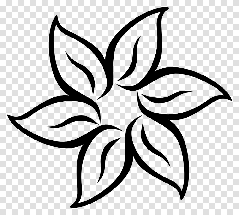 Black And White Flower, Stencil, Floral Design Transparent Png