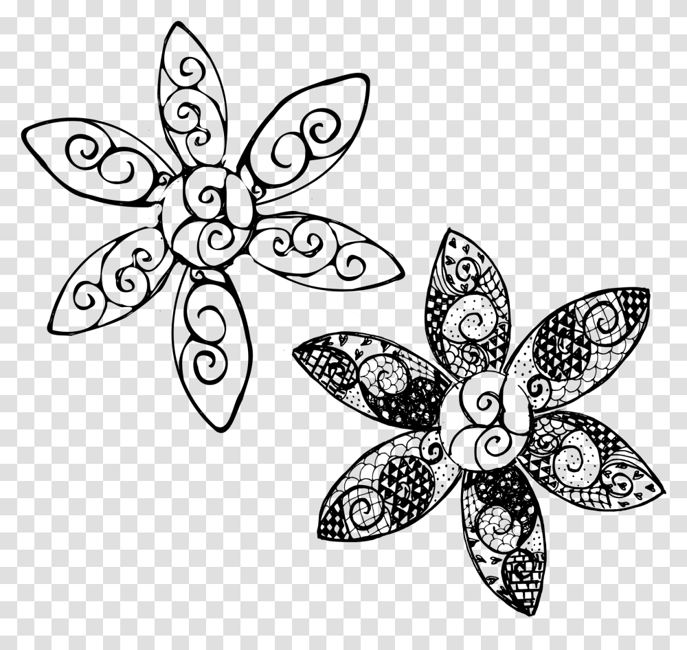 Black And White Flowers Background Black White Flower, Flying, Bird, Animal, Dragonfly Transparent Png