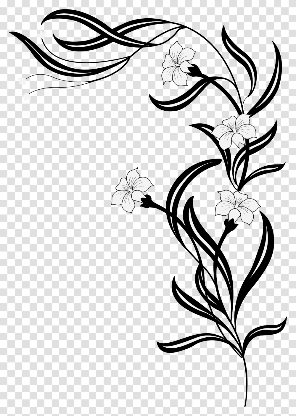 Black And White Flowers Icons, Floral Design, Pattern Transparent Png