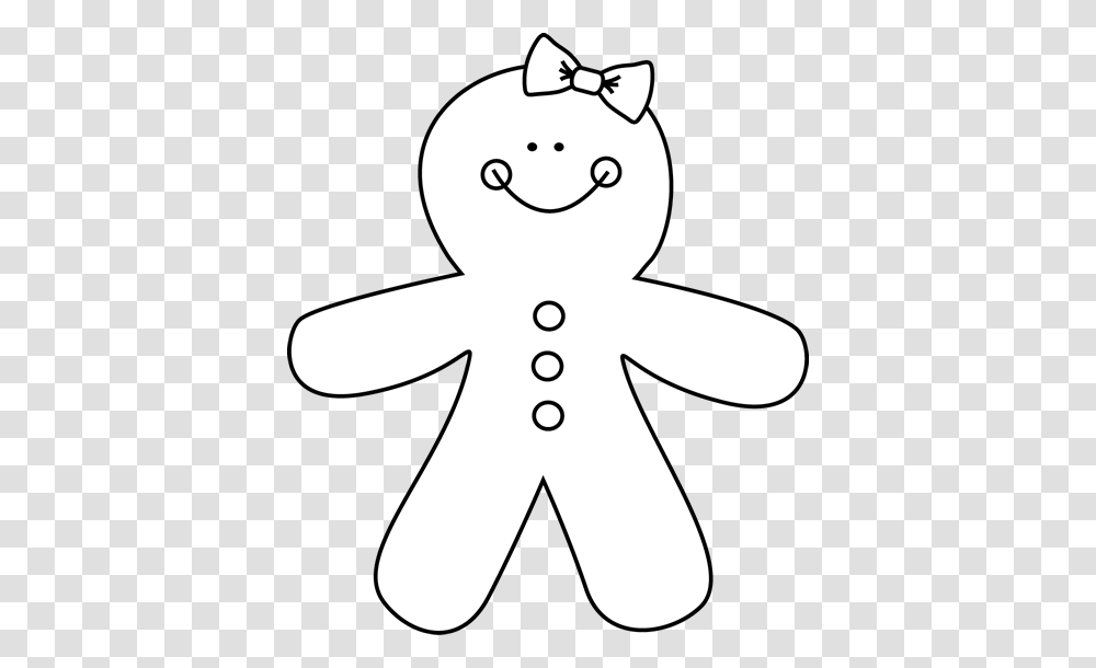 Black And White Gingerbread Girl Gingerbread Man, Nature, Outdoors, Snow, Snowman Transparent Png