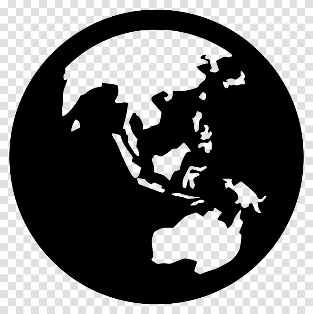 Black And White Globe Asia, Astronomy, Outer Space, Universe, Planet Transparent Png