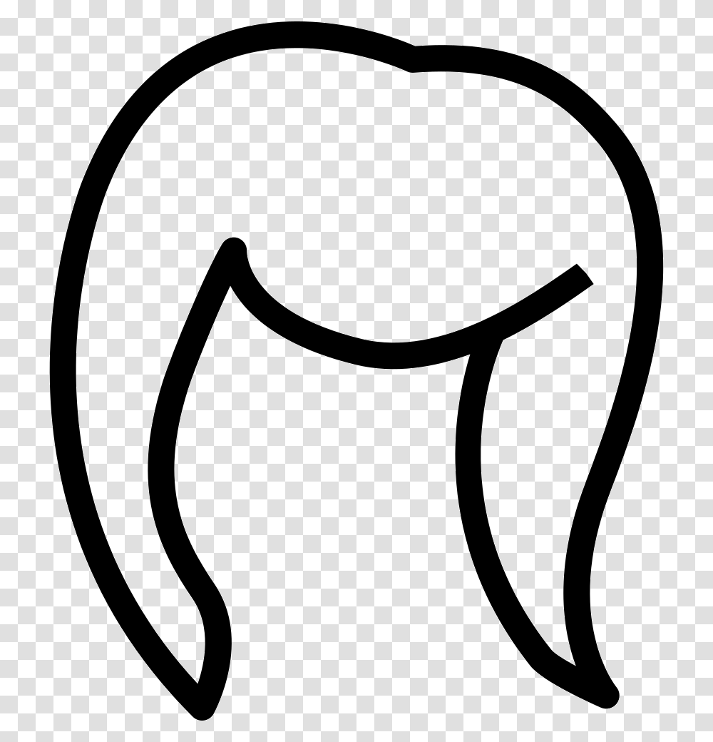 Black And White Hair Outline, Label, Stencil, Sticker Transparent Png