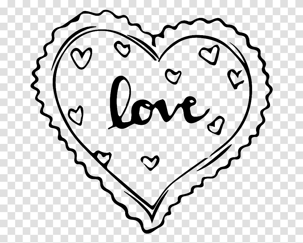 Black And White Hand Drawn Heart Shaped Love Vector Love Black Vector Transparent Png