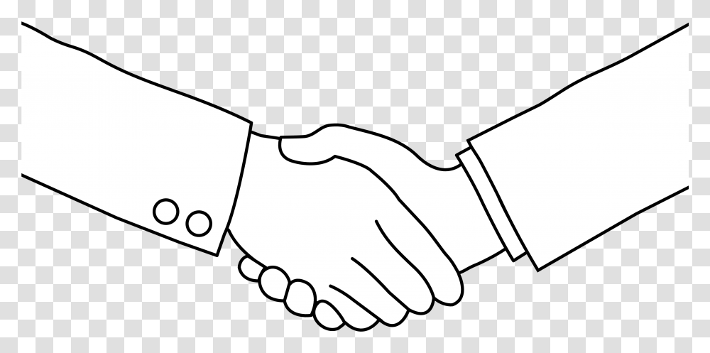 Black And White Handshake Line Art No Handshake Clip Art Transparent Png