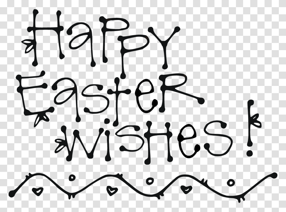 Black And White Happy Easter Clip Art, Alphabet, Number Transparent Png